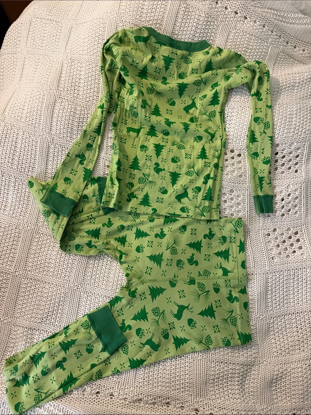 Hanna Andersson Green Woodland Print Pajama Set
